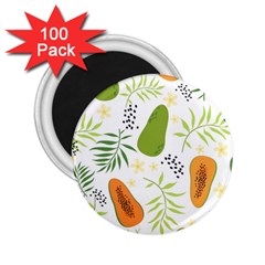 Seamless Tropical Pattern With Papaya 2 25  Magnets (100 Pack)  by Ravend