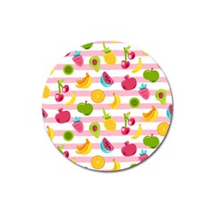 Tropical Fruits Berries Seamless Pattern Magnet 3  (round) by Ravend