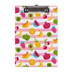 Tropical Fruits Berries Seamless Pattern A5 Acrylic Clipboard by Ravend