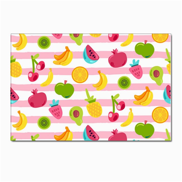 Tropical Fruits Berries Seamless Pattern Postcards 5  x 7  (Pkg of 10)