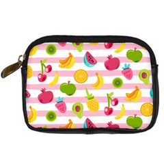 Tropical Fruits Berries Seamless Pattern Digital Camera Leather Case by Ravend