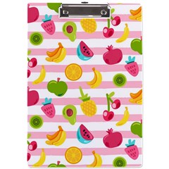 Tropical Fruits Berries Seamless Pattern A4 Acrylic Clipboard by Ravend