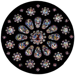 Photo Chartres Notre Dame Wooden Puzzle Round by Bedest