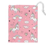 Cute Unicorn Seamless Pattern Drawstring Pouch (4XL) Front