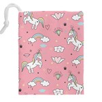 Cute Unicorn Seamless Pattern Drawstring Pouch (4XL) Back