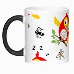 Seamless Pattern Vector Owl Cartoon With Bugs Morph Mug Left