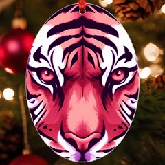 Tiger Design Uv Print Acrylic Ornament Oval by TShirt44