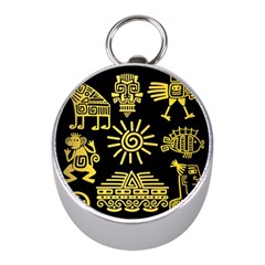 Maya Style Gold Linear Totem Icons Mini Silver Compasses by Apen