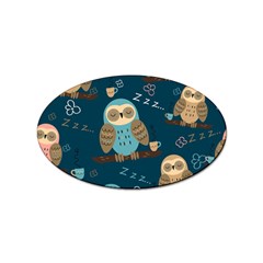 Seamless Pattern Owls Dreaming Sticker Oval (100 Pack) by Apen