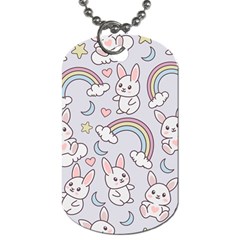 Seamless Pattern With Cute Rabbit Character Dog Tag (one Side) by Apen