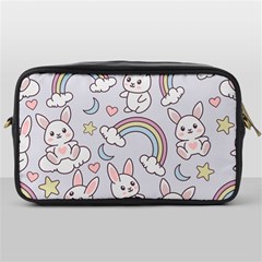 Seamless Pattern With Cute Rabbit Character Toiletries Bag (one Side) by Apen