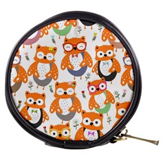 Cute Colorful Owl Cartoon Seamless Pattern Mini Makeup Bag by Apen