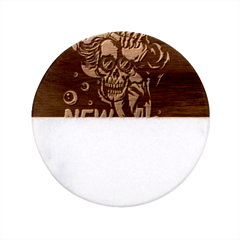 Dont Fear Classic Marble Wood Coaster (round)  by Saikumar