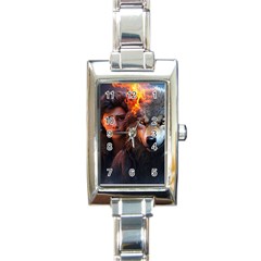 Be Fearless Rectangle Italian Charm Watch by Saikumar