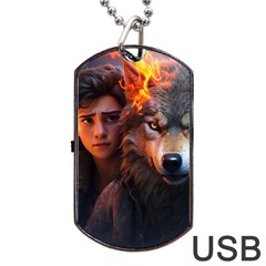 Be Fearless Dog Tag Usb Flash (two Sides) by Saikumar