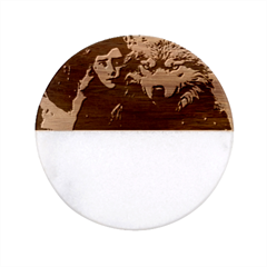 Be Fearless Classic Marble Wood Coaster (round)  by Saikumar