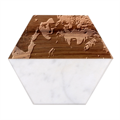 Be Fearless Marble Wood Coaster (hexagon)  by Saikumar