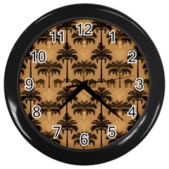 Pattern Background Decorative Wall Clock (black) by Jatiart