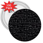 Math Equations Formulas Pattern 3  Buttons (100 pack)  Front