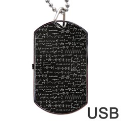 Math Equations Formulas Pattern Dog Tag Usb Flash (two Sides) by Ravend