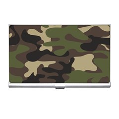 Texture Military Camouflage Repeats Seamless Army Green Hunting Business Card Holder by Ravend