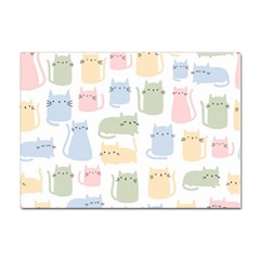 Cute Cat Colorful Cartoon Doodle Seamless Pattern Sticker A4 (100 Pack) by Ravend