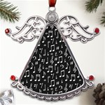 Chalk Music Notes Signs Seamless Pattern Metal Angel with Crystal Ornament Front