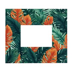 Green Tropical Leaves White Wall Photo Frame 5  X 7  by Jack14