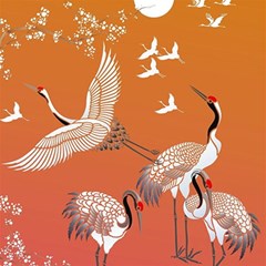 Japanese Crane Painting Of Birds Play Mat (square) by Cendanart