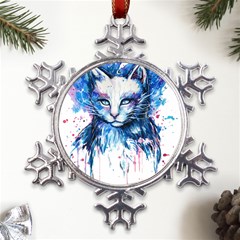 Cat Metal Large Snowflake Ornament by saad11