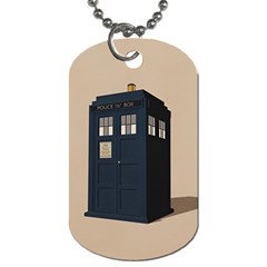 Tardis Doctor Who Minimal Minimalism Dog Tag (two Sides) by Cendanart