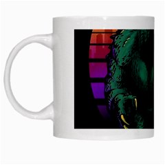 Godzilla Retrowave White Mug by Cendanart