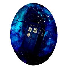 Tardis Doctor Who Space Galaxy Oval Glass Fridge Magnet (4 Pack) by Cendanart