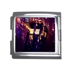 Tardis Regeneration Art Doctor Who Paint Purple Sci Fi Space Star Time Machine Mega Link Italian Charm (18mm) by Cendanart