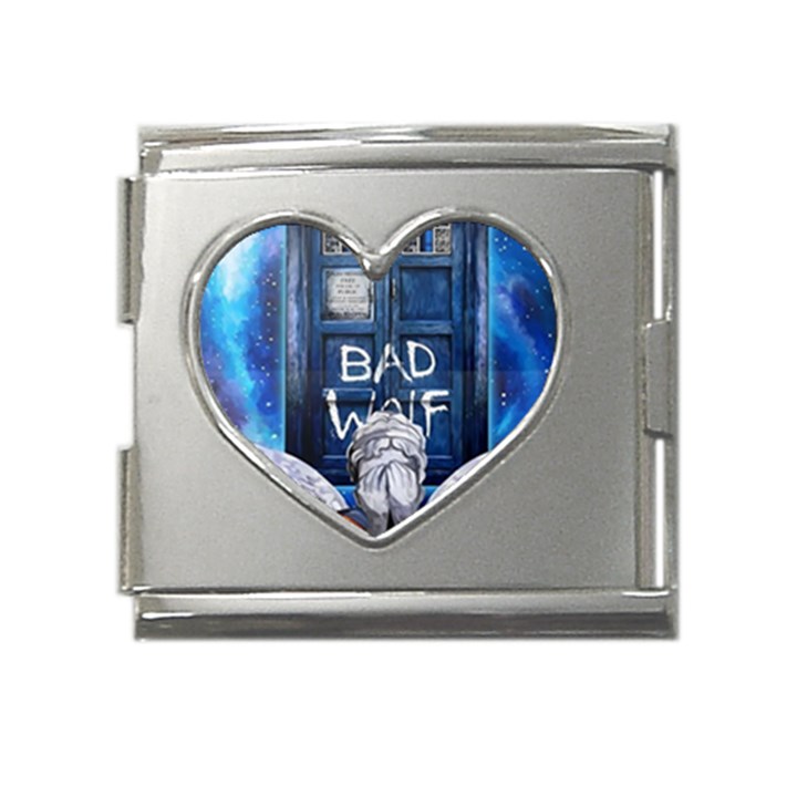 Doctor Who Adventure Bad Wolf Tardis Mega Link Heart Italian Charm (18mm)