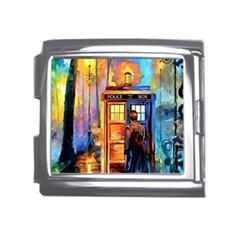 Tardis Doctor Who Paint Painting Mega Link Italian Charm (18mm) by Cendanart