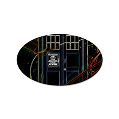 Tardis Doctor Who Magic Travel Macine Fantasy Sticker Oval (100 Pack) by Cendanart