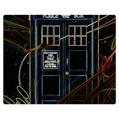 Tardis Doctor Who Magic Travel Macine Fantasy Two Sides Premium Plush Fleece Blanket (medium) by Cendanart