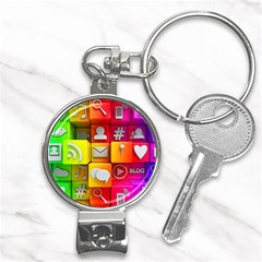 Colorful 3d Social Media Nail Clippers Key Chain by Ket1n9