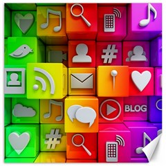 Colorful 3d Social Media Canvas 20  X 20  by Ket1n9