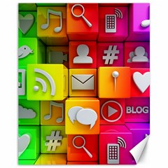 Colorful 3d Social Media Canvas 11  X 14  by Ket1n9