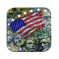 Usa United States Of America Images Independence Day Square Metal Box (black) by Ket1n9