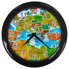 World Map Wall Clock (black) by Ket1n9