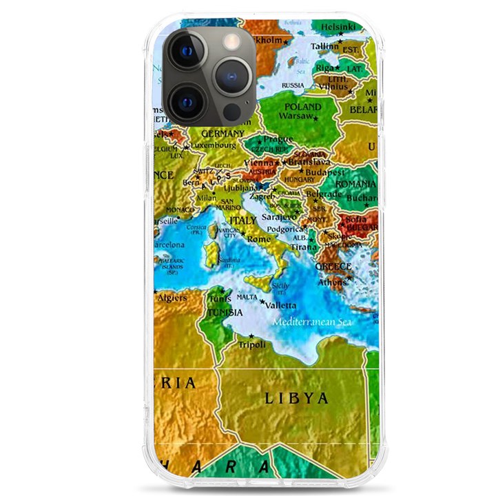 World Map iPhone 12 Pro max TPU UV Print Case