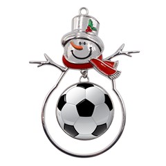 Soccer Ball Metal Snowman Ornament by Ket1n9