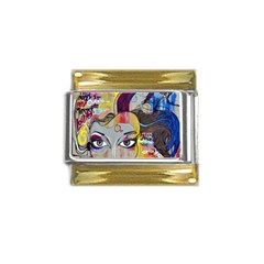 Graffiti Mural Street Art Painting Gold Trim Italian Charm (9mm) by Ket1n9