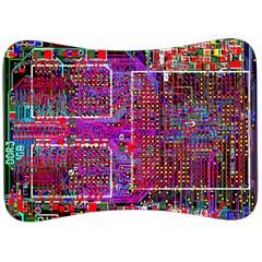 Technology Circuit Board Layout Pattern Velour Seat Head Rest Cushion by Ket1n9