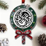 Ying Yang Tattoo Metal X Mas Lollipop with Crystal Ornament Front