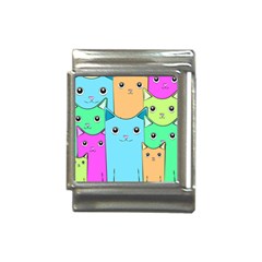 Cat Animals Cartoon Pattern Italian Charm (13mm) by Cendanart