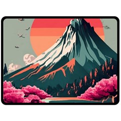 Mountain Landscape Sky Fuji Nature Fleece Blanket (large) by Cendanart